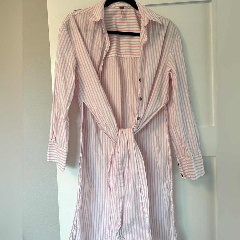 Pink Striped Bathing Suit Coverup